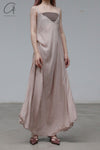 marc le bihan silk slip dress 2107 ROSE POUDRE rose red